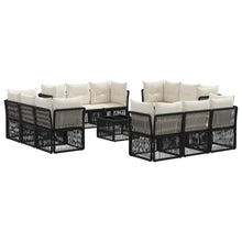 Tuinbankenset 13 pcs Zwart poly rattan