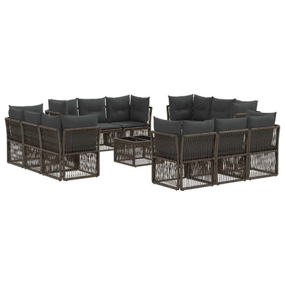 Tuinbankenset 13 pcs Grijs poly rattan