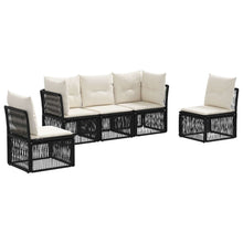 Tuinbankenset 5 pcs Zwart poly rattan