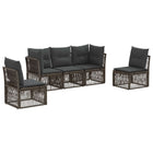 Tuinbankenset poly rattan grijs 5 persoons