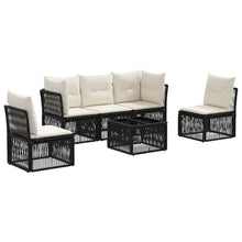 Tuinbankenset 6 pcs Zwart poly rattan