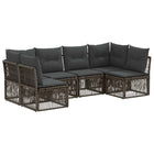 Tuinbankenset poly rattan grijs 6 personen