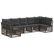 Tuinset poly rattan grijs 7-delig