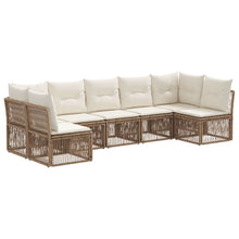 Tuinbankenset 7 pcs Beige poly rattan