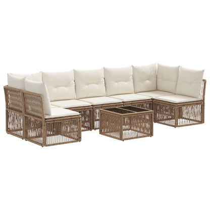 Tuinbankenset 8 pcs Beige poly rattan