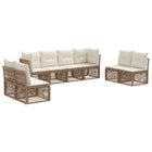 Tuinbankenset poly rattan 8 persoons beige