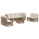 Garden Lounge Set 9 pcs Beige poly rattan