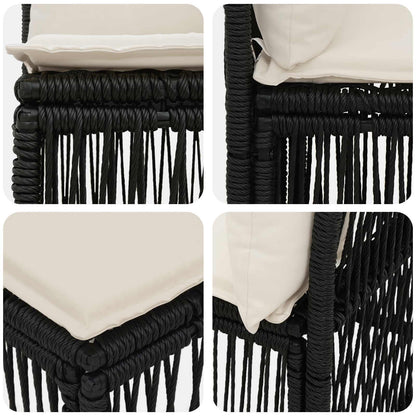 Tuinbankenset 3 st 3-Aantal zitplaatsen Zwart poly rattan