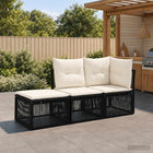 Tuinbankenset 3 st 3-Aantal zitplaatsen Zwart poly rattan