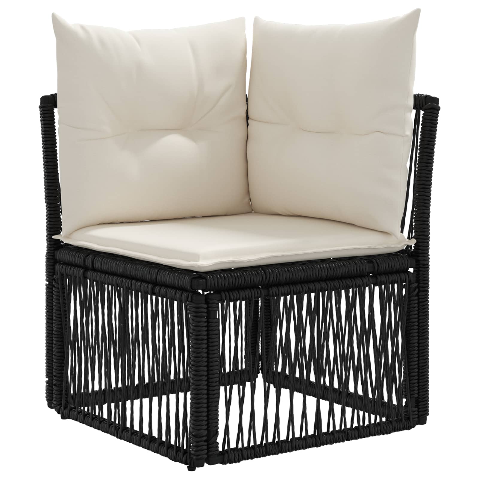 Tuinbankenset 3 st 3-Aantal zitplaatsen Zwart poly rattan