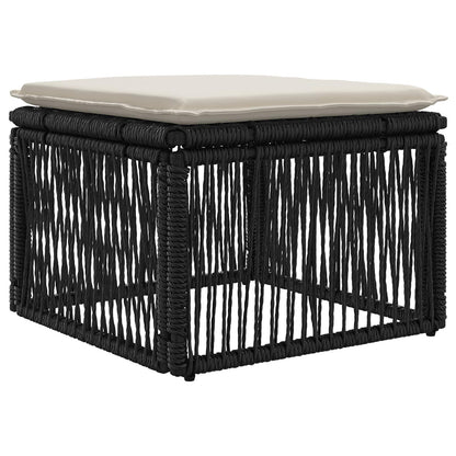 Tuinbankenset 3 st 3-Aantal zitplaatsen Zwart poly rattan
