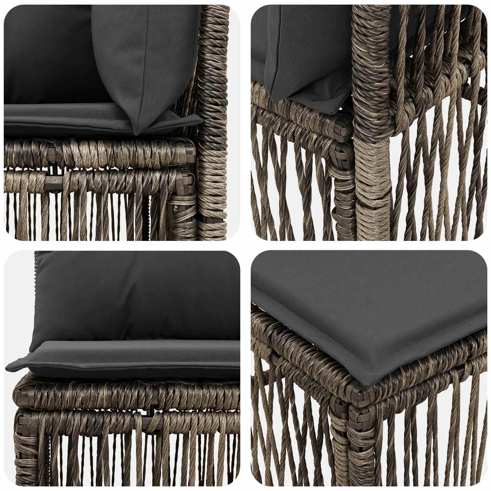 Tuinbankenset 3 st 3-Aantal zitplaatsen Grijs poly rattan