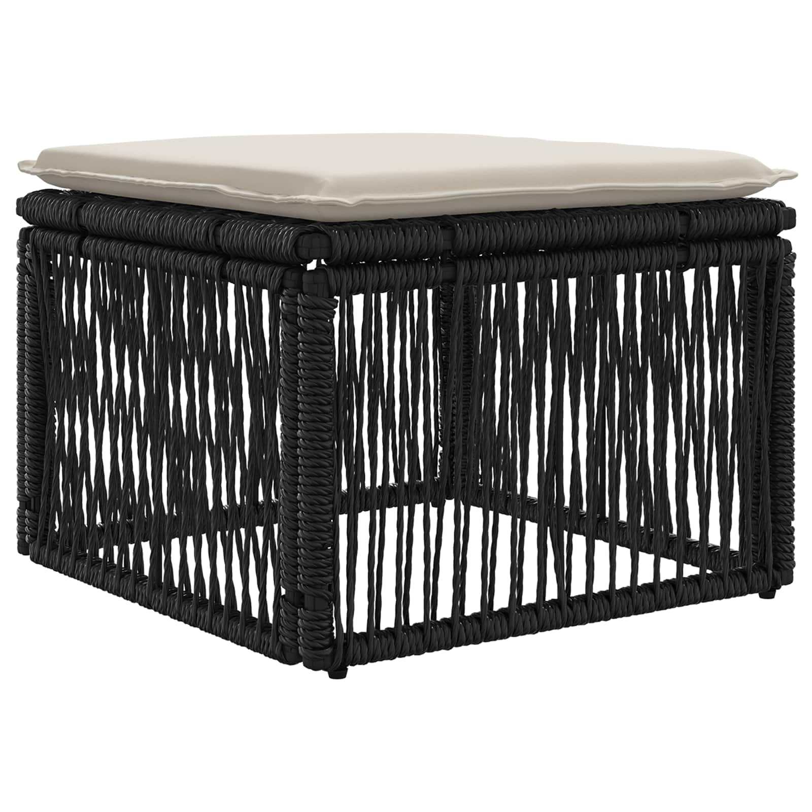 Tuinbankenset 5 pcs Zwart poly rattan
