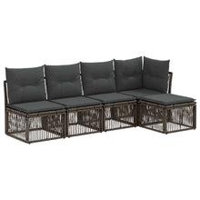 Tuinbankenset 5 pcs Grijs poly rattan