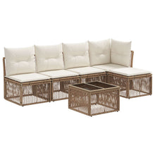 Tuinbankenset 6 pcs Beige poly rattan