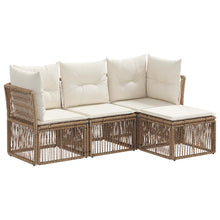 Tuinbankenset 4 pcs Beige poly rattan