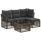 Garden Bench Set 5 pcs Grey poly rattan