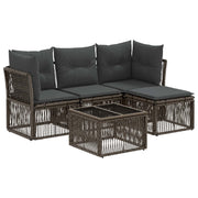 Tuinbankenset poly rattan grijs 4 personen