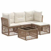 Tuinbankenset 5 pcs Beige poly rattan