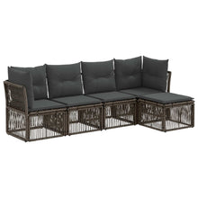 Tuinbankenset 5 pcs Grijs poly rattan