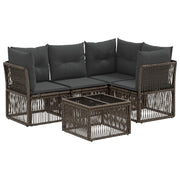 Tuinbankenset poly rattan grijs 4 personen