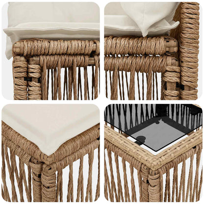 Tuinbankenset 5 pcs Beige poly rattan