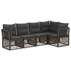 Tuinbankenset poly rattan grijs 5-delig