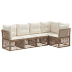 Tuinbankenset poly rattan beige 5 persoons