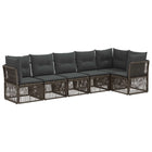 Tuinbankenset poly rattan grijs 6 personen