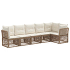 Tuinbankenset poly rattan 6-delig beige