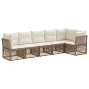 Tuinbankenset poly rattan 6-delig beige