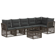 Tuinset poly rattan grijs 7-delig
