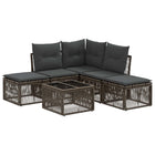 Garden Lounge Set 6 pcs Grey poly rattan