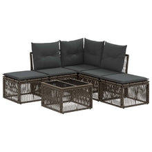 Tuinbankenset 6 pcs Grijs poly rattan