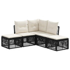Tuinset poly rattan 5-persoons zwart