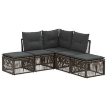 Tuinbankenset 5 pcs Grijs poly rattan