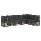 Tuinbankenset poly rattan grijs 7-delig