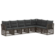 Tuinbankenset poly rattan grijs 7-delig