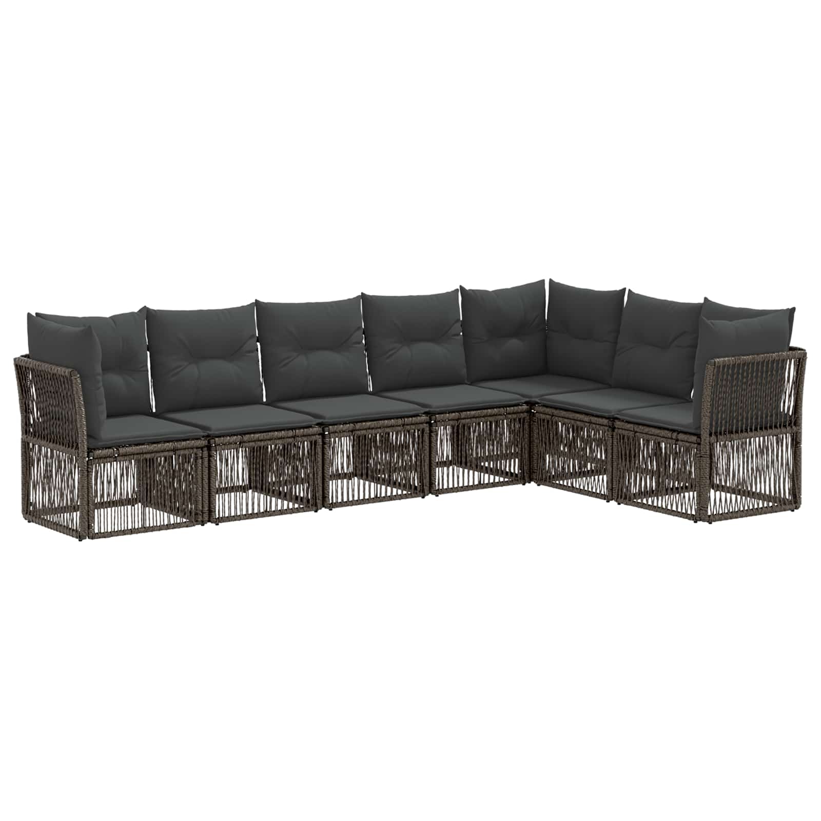 Tuinbankenset 7 pcs Grijs poly rattan