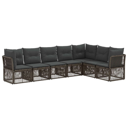 Tuinbankenset 7 pcs Grijs poly rattan