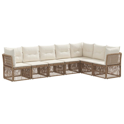 Tuinbankenset 7 pcs Beige poly rattan