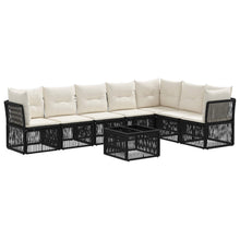 Tuinbankenset 8 pcs Zwart poly rattan