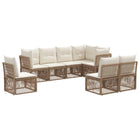 Tuinbankenset poly rattan beige 8-delig