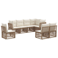 Tuinbankenset 8 pcs Beige poly rattan