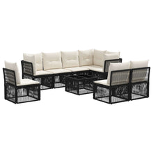 Tuinbankenset 9 pcs Zwart poly rattan