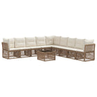 Garden Lounge Set 10 pcs Beige poly rattan