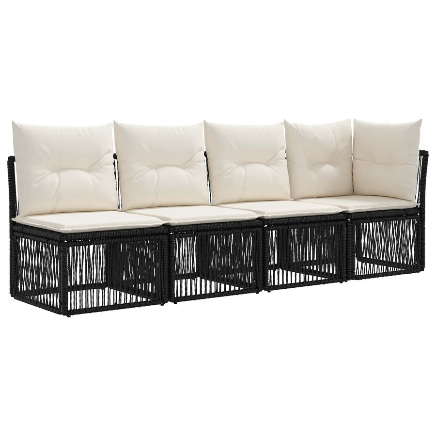 Tuinbankenset 10 pcs Zwart poly rattan