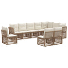 Tuinbankenset poly rattan beige 10 personen