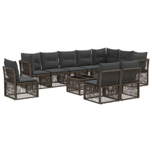 Tuinbankenset 11 pcs Grijs poly rattan