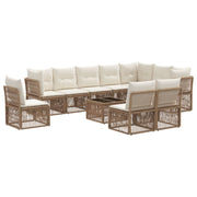 Tuinbankenset poly rattan beige 11-delig